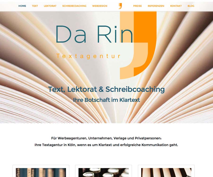 Text, Lektorat & Coaching Köln | Textagentur Da Rin | Logo